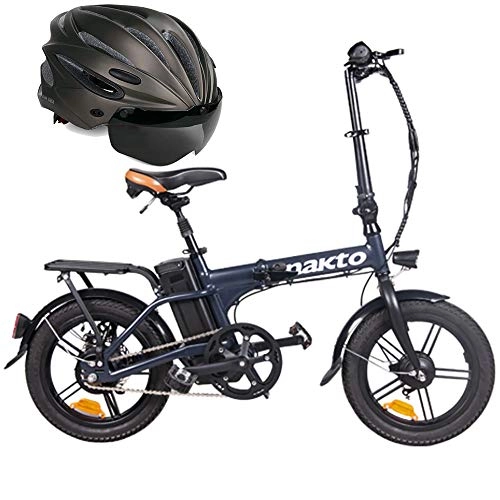 Electric Bike : COKECO Electric Mountain Bike, 16 Inch 36V8A Lithium Battery Electric Bicycle 350W Folding Moped Driving Portable Small Mini LED Bike Light