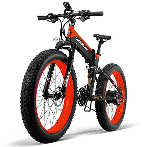 Electric Bike : COKECO Electric Mountain Bike 400W High-speed Motor, 48V10Ah Lithium Battery, 26 * 4.0 Inch Electric Bicycle Fat Tire All Terrain Folding Electric Snow Mountain Bike 27 Speed