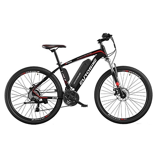 Electric Bike : Convenient Aluminum Alloy Electric Bike 27 Speed Electric Bicycle For Adult 26 Inch Mountain Ebike Double Disc Brake 36v 250w E Bike (Color : 14ah F)