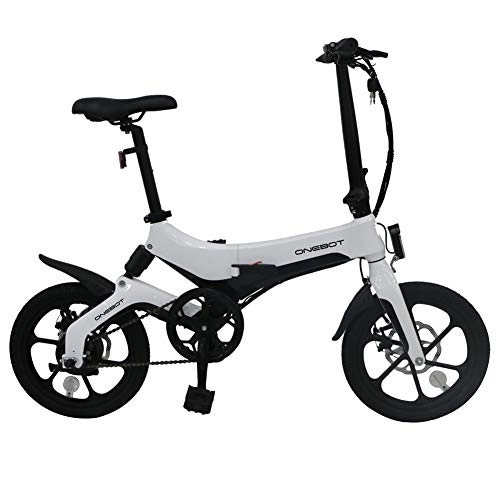 Electric Bike : Cosay Electric Folding Bike Bicycle Adjustable Portable Sturdy for Cycling Outdoor White