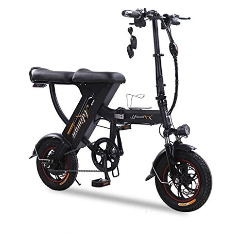 Electric Bike : CSJD Electric Bicycle, Folding Bicycle Portable Bicycle, Mini Bicycle, with LCD Speed Display