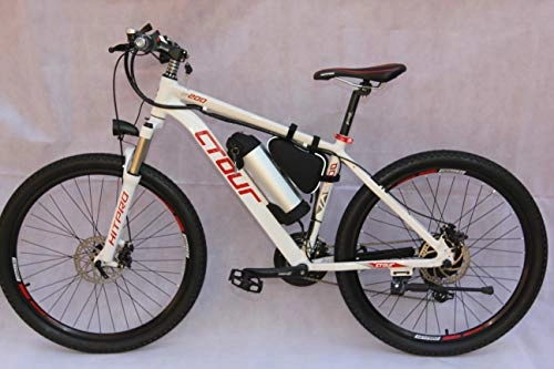 Electric Bike : CTOUR White 26" Electric Mountain Bike