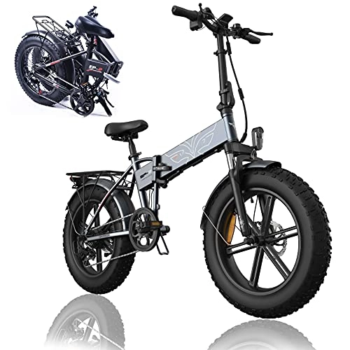 Electric Bike : CuiCui Electric Mountain Bike 750W 48V 16.8Ah Semi-Integrated Battery Lightweight Suspension Fork Fat Tire Electric Bicycle, Gray