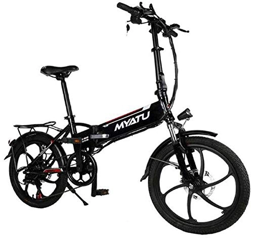 Electric Bike : CXY-JOEL 20 Inches 6 Speed 48V / 10Ah 250W Lightweight Folding Aluminum Alloy Electric Bicycle Electric Bike with USB Charging Interface Lithium Battery Ebike for Adult, Black, Black