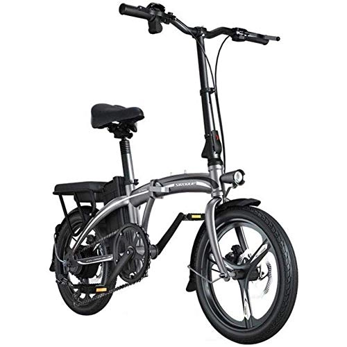 Electric Bike : CXY-JOEL Lightweight Aluminum Folding Ebike with Pedals 48 V Lithium Ion Battery Electric Bike with Dual Disk Brakes 20 inch Wheels and 240W Hub Motor Led Light, 90To130Km, 50To80Km