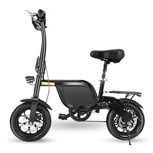 Electric Bike : CXYDP Folding Electric Bike for Adults, 12 Inch Pneumatic Tire Electric Bicycle / Commute Ebike with 500W Motor, 48V Battery, E-Bike with LED Light