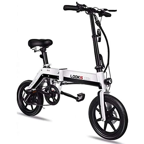 Electric Bike : CXYDP Folding Electric Bikes with 250W 36V 8AH Lithium-Ion Battery Electric City Bicyclefor Adult Sports Cycling Travel Commuting, White