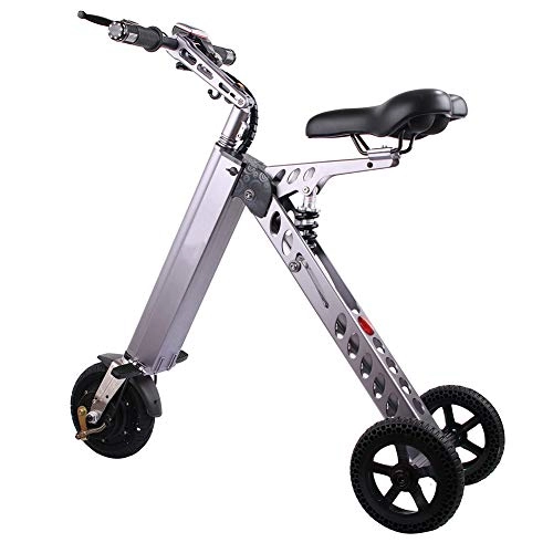 Electric Bike : CYC Folding Electric Bicycle 8 Inch Tires Lightweight E-bike Frame Aluminum Alloy 36v 7.2ah 250w Motor Max Speed 20km / h Mini Electric Bike for Outdoor Cycling Travel Work out, Silver