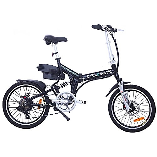Electric Bike : Cyclamatic Pro CX4 Dual Suspension Foldaway Electric Bike - Black