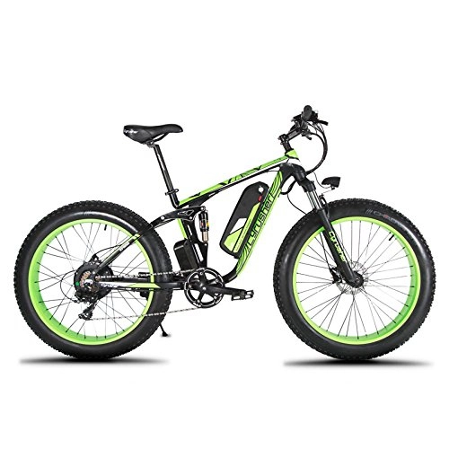 Electric Bike : Cyex XF800 MTB Mans Mountain Electric Bike Bicycle 750W 48V Brushless Motor 48V*13AH LG Battery Full Suspension 7 Gears 5 PAS 26X4.0 Fat Tire Hydraulic Disc Brakes LCD Smart Computer eBike (Green)