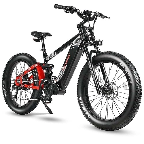 Electric Bike : Cyrusher 26" Electric Bike For Adults, Ranger Mountain bike, 250W 52V 20Ah Long Range, 6061 Aluminum frame, Dual Shock Absorber, 4" Fat Tire, (Black)