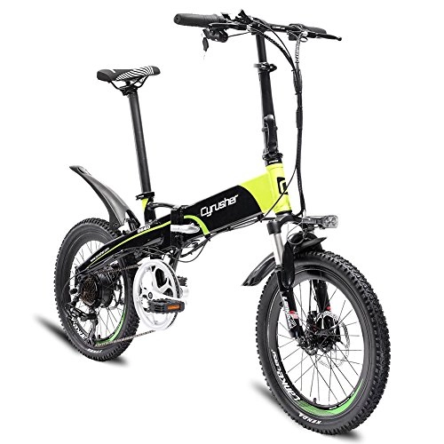 Electric Bike : Cyrusher Electric Bike 48V 10 ah 250 Watt Folding Bike 20 Inch 7 Speeds eBike XF500 G660