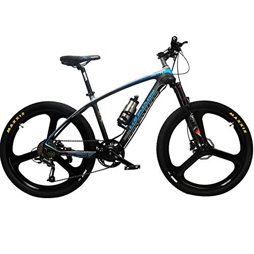 Electric Bike : Cyrusher S600 Carbon Fiber Mountain Ebike 36V 250W Electric Bicycle 27 Speeds Hydraulic Disc Brakes Mens Bike with Lithium Battery