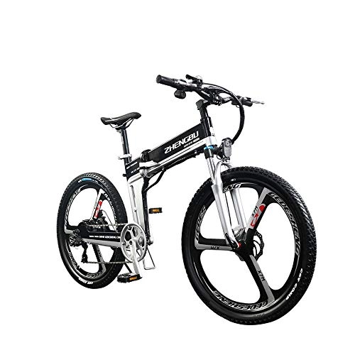 Electric Bike : CYYC Folding Electric Bicycle Mountain Bike Moped 48V 10Ah Stealth Lithium Battery 400W Brushless Power Motor-Black