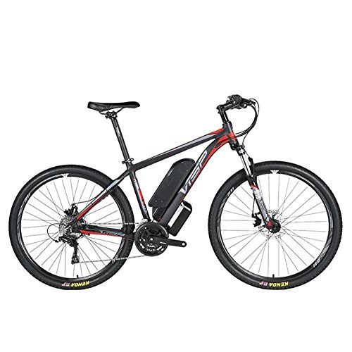 Electric Bike : D&XQX Electric Mountain Bike(26-29 Inches), with Removable Large Capacity Lithium-Ion Battery (36V 250W), Electric Bike 24 Speed Gear And Three Working Modes, Red, 26 * 15.5in