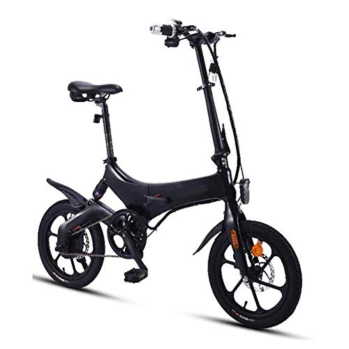 Electric Bike : D&XQX Folding E-Bike, 14 Inch Electric Assist Bicycle, 36V*10.2AH Aluminum Alloy Ultra-Light And Small Lithium Batteries Mini Bicycle, Black