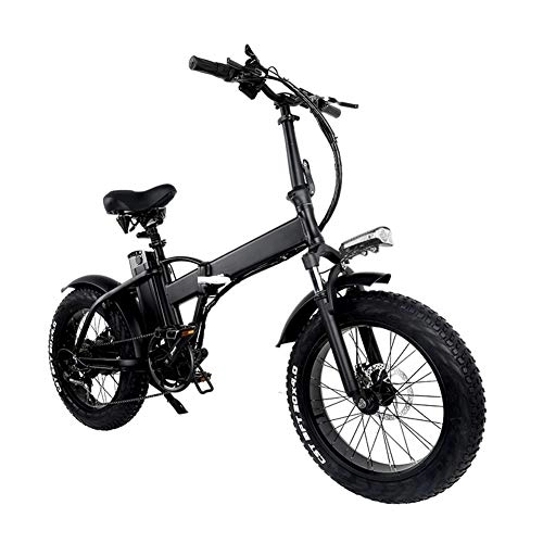 Electric Bike : D&XQX Folding Electric Bike, Lightweight Foldable Compact Bike 7 Speed Beach Cruiser - 20 Inch Wheels, Mechanical Shock Absorber, Pedal Assist Unisex Bicycle, 48V / 10AH