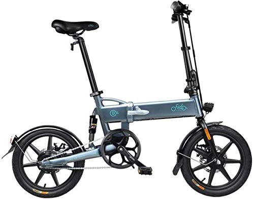 Electric Bike : D2 16 Inch Electric Bike, 36V 250W Foldable Pedal Assist E-Bike with 7.8Ah Lithium-Ion Battery, LED Display. Lhtweht Bicycle for Teens and adults, Colour:White (Color : Grey)