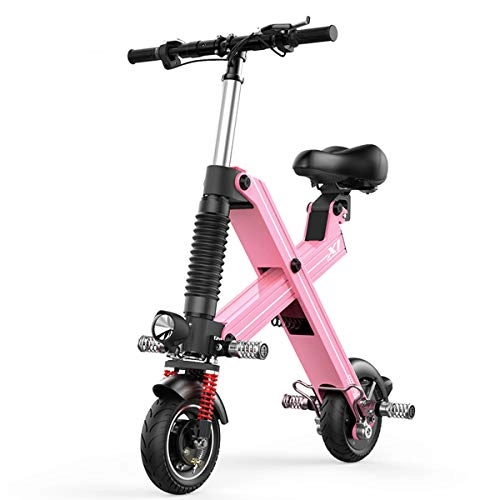 Electric Bike : Dapang Folding Electric Bicycle - 240W 36V Waterproof E-Bike with 25 Mile Range, Collapsible Frame - for Commute, Pink