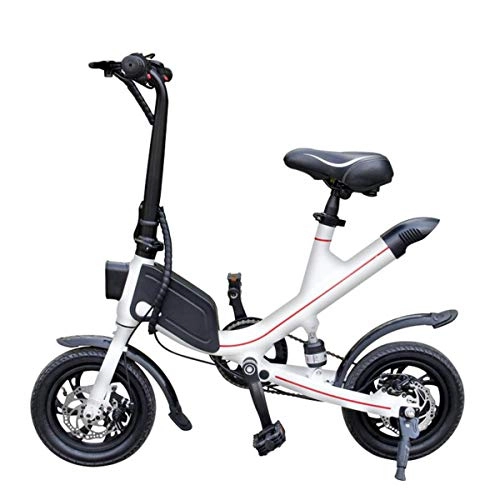 Electric Bike : Dapang Folding Electric Bicycle - 350W 36V Waterproof E-Bike with 30 Mile Range, Collapsible Frame Electric Scooter, White