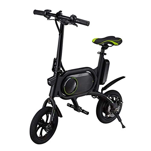 Electric Bike : Daxiong Electric Bicycle Foldable Double Disc Brake 12 Inch Mini Portable Adult Electric Car, Easy To Work, Easy To Carry, A