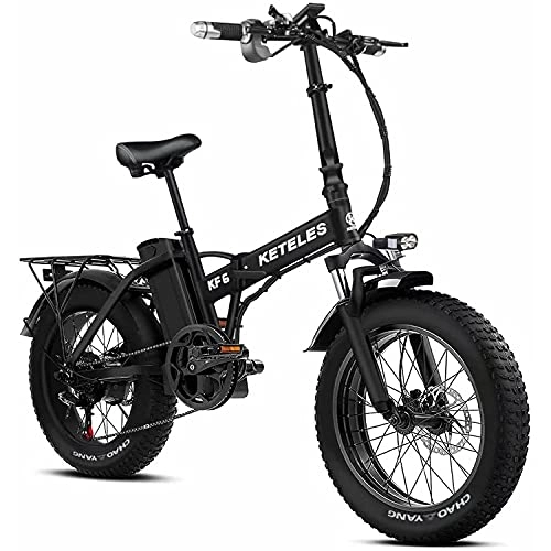 Electric Bike : DDFGG 20 inch folding electric bike e-bike, 48 V 18Ah lithium battery, foldable e mountain bike with 4"fat tires, city e-bike for adults, men and women.(Size:KF9)