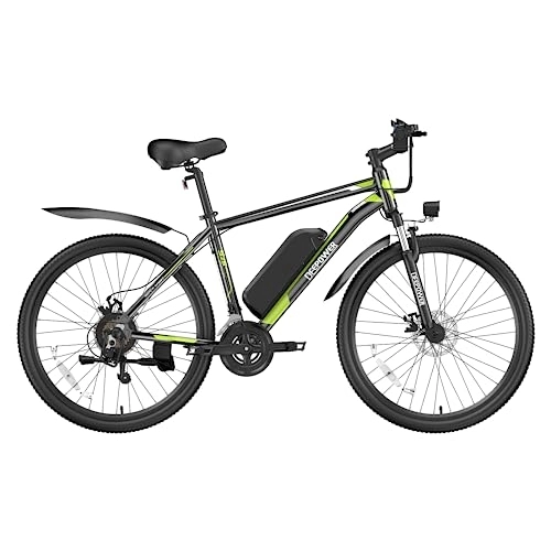 Electric Bike : DEEPOWER S26 Electric Bike, 250W Brushless Motor, 26" x1.95 Electric Bicycle for Adults, 48V 12.8AH Removable Battery, 25KM / H, 21-Speed Gears, Mountain EBikes