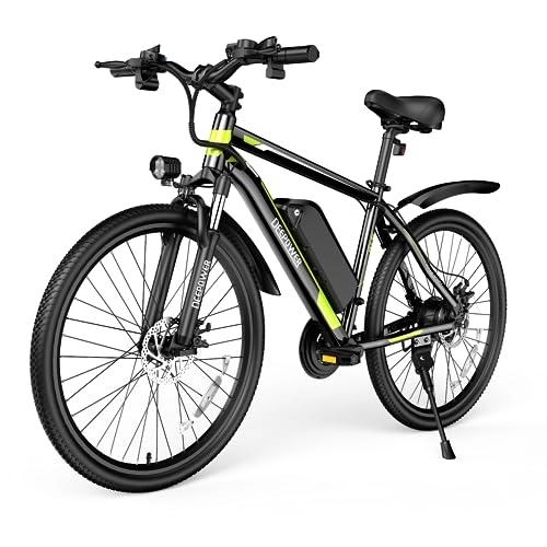 Electric Bike : DEEPOWER S26 Electric Bike for Adults, Powerful 250W Brushless Motor, 26" x1.95 Electric Bicycle, 48V 12.8Ah Removable Battery, Speed 25KM / H, 21-Speed Gears, Mountain Bike