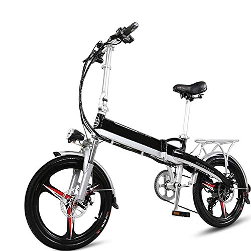 Electric Bike : Deliya Folding Electric Bike (2020 Edition) Lightweight Foldable Compact Ebike for Commuting Leisure 20 Inch Wheels, Pedal Assist Unisex Bicycle, 400W / 48V, Max Resistenza 80Km