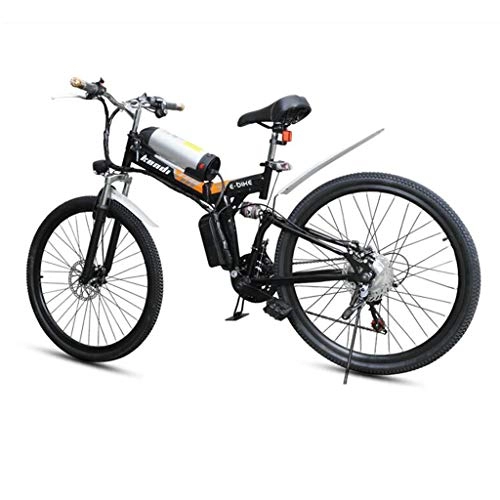 Electric Bike : DEPTH Electric Mountain Bike 36V 8AH with Removable Large Capacity Lithium-Ion Battery Electric Bicycle 21 Speed Gear And Three Working Modes, Black