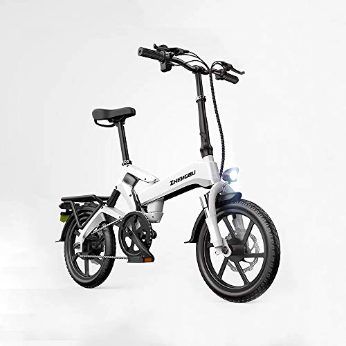 Electric Bike : DERTHWER Folding bicycle 48V Light Commuter Electric Bicycle Folding Electric Bicycle Snow Bike Suitable For Mountain Roads (Color : B)