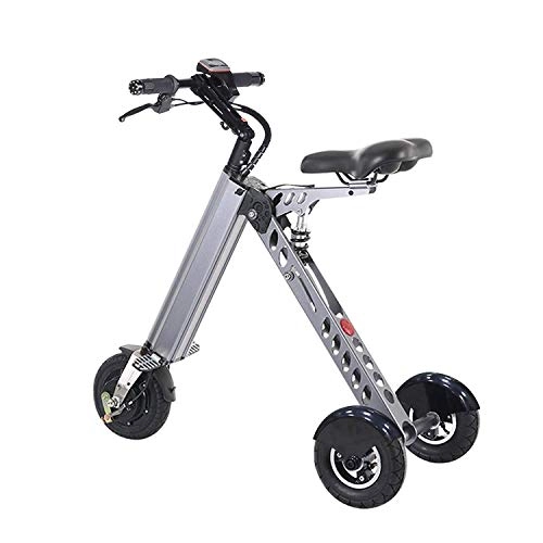 Electric Bike : DK177 Portable Small Electric Adult Bike Folding Electric Bike Scooter Small Mini Electric Tricycle Female Battery Bike Weight 14KG with 3 Gears Speed Limit 6-12-20KM / H(Delivered in 2-7 days)