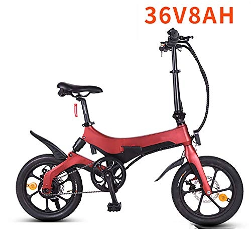 Electric Bike : Dljyy Folding Electric Bike Lightweight Foldable Compact eBike For Commuting Leisure - 2 Wheels, Rear Suspension Pedal Assist Unisex Bicycle 250W / 36V, 4
