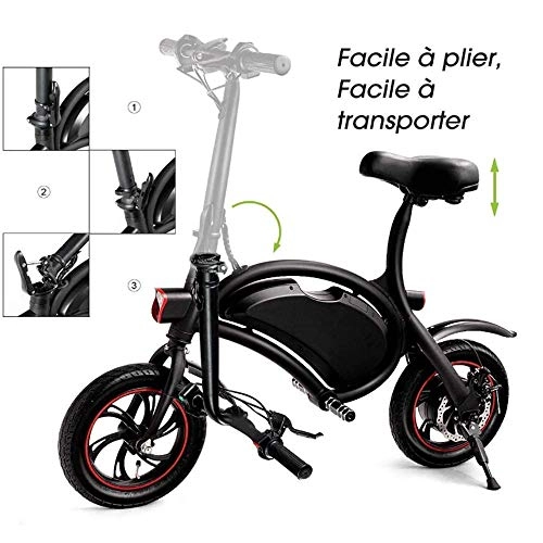 Electric Bike : Dljyy Mini ebike Electric Folding Compact Lightweight 250w 36v 26km / h 2 Wheels, Folding For Adults Unisex Bicycle 36v E Bike For Leisure Disc Brakes Electric Bicycles, Black