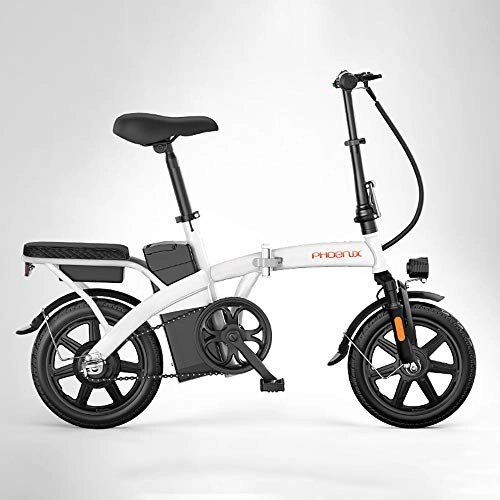 Electric Bike : DODOBD Folding Electric Bicycle E-Bike 14" Tire Electric Bike 250W Powerful Motor 48V Removable Battery High carbon steel frame EBike for Adults and Teenager
