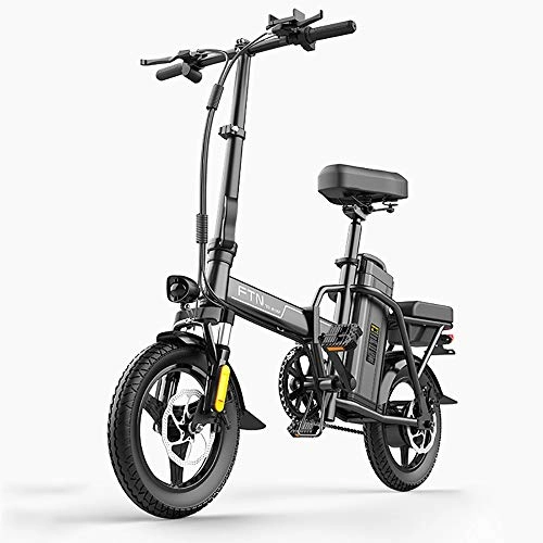 Electric Bike : DODOBD Folding Electric Bicycle14Inch 350W Electric Bikes for Adults, Top speed 20km / h, Three riding modes High carbon steel alloy frame