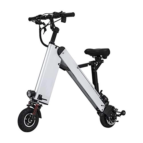 Electric Bike : DOS Folding Electric Scooter 350W Ebike with 40 KM Range, Max Speed 25KM / H Range of Riding, Max Weight 120KG Especially Suitable for People Need Mobility Assistance and Travel, Silver