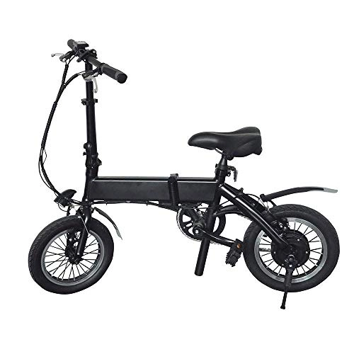 Electric Bike : Dpliu-HW Electric Bike Electric Bike 14 inch electric two-wheel folding pedal bicycle / lithium battery travel bicycle can be placed in the trunk (Color : A)
