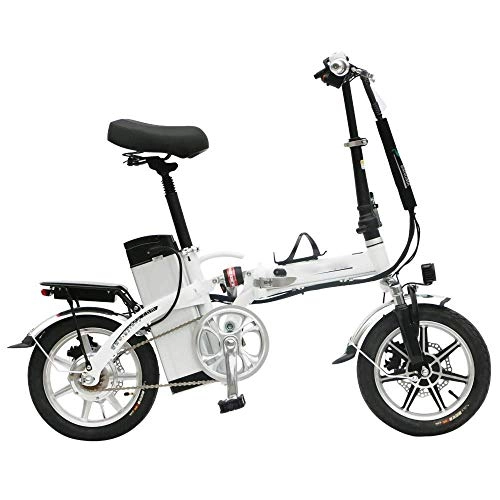 Electric Bike : Dpliu-HW Electric Bike Electric Bike 14 inch multi-function 48V25A 100 km electric car folding lithium battery bicycle light and environmentally friendly (Color : A)