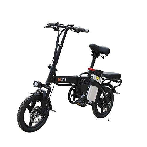 Electric Bike : Dpliu-HW Electric Bike Electric Bike Folding Electric Bicycles Small Adult Men and Women Mini Generation Driving Lithium Battery Battery Car (Color : A)