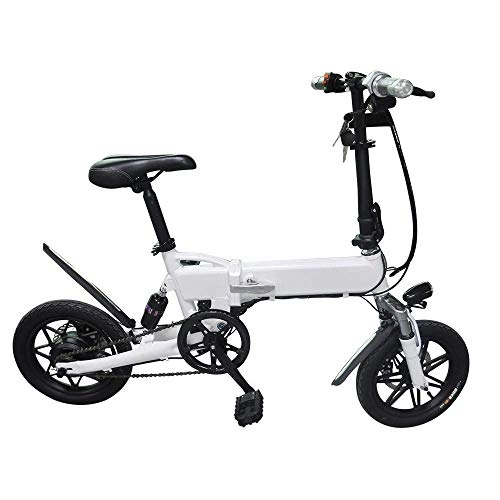 Electric Bike : Dpliu-HW Electric Bike Electric Bike12 inch two-wheeled portable folding electric power bicycle / body waterproof small travel generation car battery car (Color : A)