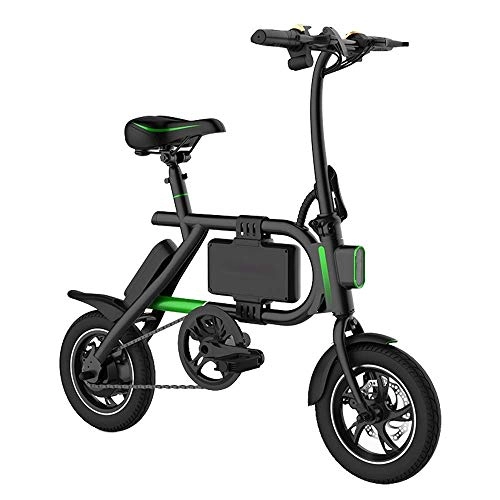 Electric Bike : Dpliu-HW Electric Bike Foldable Parent-Child Electric Bicycle Adult Lithium Battery Power Electric Bicycle Mini Small Stepping Electric Car Foldable Power Lasting 50KM (Color : Black, Size : 50km)