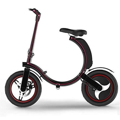 Electric Bike : Dpliu-HW Electric Bike Foldable Small Electric Bicycle Lithium Battery Battery Travel Driver Assistance Bicycle Mini Electric Car 6.0AH 36V (Color : Black, Size : 7.8A)