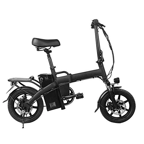 Electric Bike : Dpliu-HW Electric Bike Folding Electric Bicycle Adult Men and Women Small Portable Lithium Battery Electric Car Generation Driving Folding Battery Car Bicycle 48V (Color : Black)