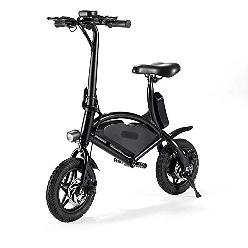 Electric Bike : Dpliu-HW Electric Bike Folding Electric Bicycle Lithium Battery Moped Mini Battery Car Small Electric Car for Men and Women (Color : Black)
