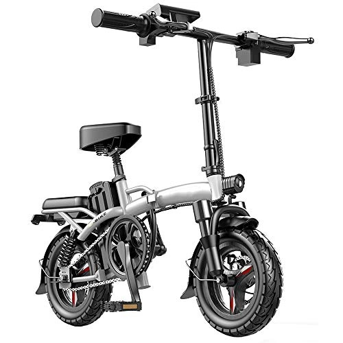 Electric Bike : DREAMyun Electric Bike Folding E-bike for adults, 14inch Wheel, Pedal Assist Commuter Cycling Bicycle, Max Speed 25km / h, Motor 400W / 48V Rechargeable Lithium Battery, 100km