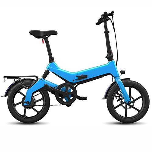 Electric Bike : Dsqcai 16-inch Folding Electric Bicycle, Small and Ultra-light Portable Battery-assisted Battery-assisted Bicycle, with 60 Kilometers of Assisted Riding, 1