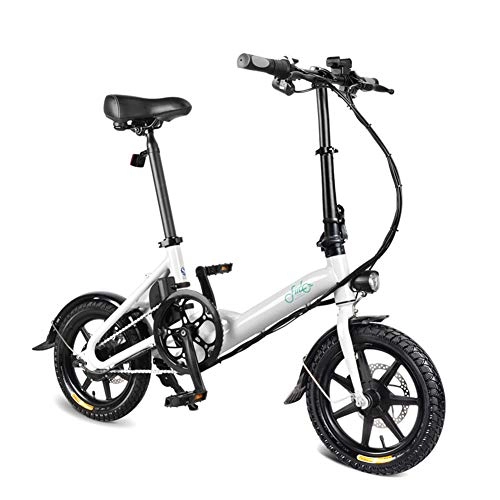 Electric Bike : Duial Folding Electric Bike Folding Bicycle, Folding Bike with Pedals Electric Bike with 14 inch Wheels and 250W Motor Portable for Cycling Suitable for Commuting, Trip, Shopping, Exercise etc.
