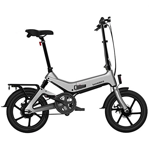 Electric Bike : Dybory 16" E-Bike, Folding Electric Bike for Adults, with 350W Motor Max 25Km / H 7.5Ah Battery for Adults, 3 Riding Modes, Gray