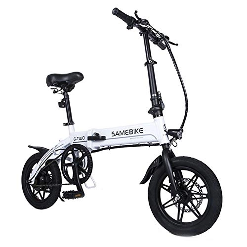 Electric Bike : Dybory Electric Bike, Electric Moped Bicycle, Folding Electric Bike for Adults 250W 36V with LCD Screen, 14Inch Tire Lightweight Suitable for Men Women City Commuting, White